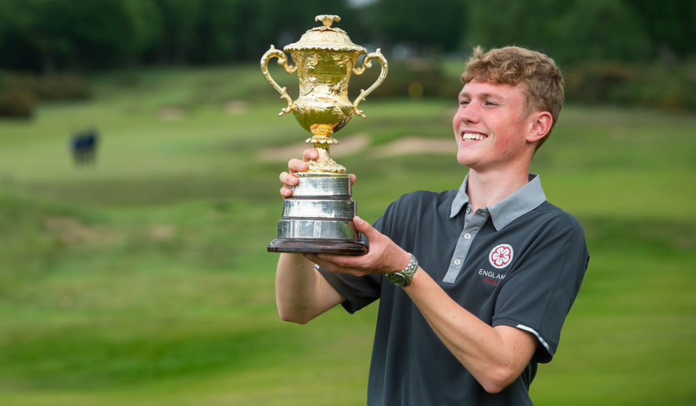 Rotherham Golf Club’s Ben Schmidt becomes the youngest-ever winner of the Brabazon Trophy after his five-shot win at Alwoodley GC. Picture by LEADERBOARD PHOTOGRAPHY
